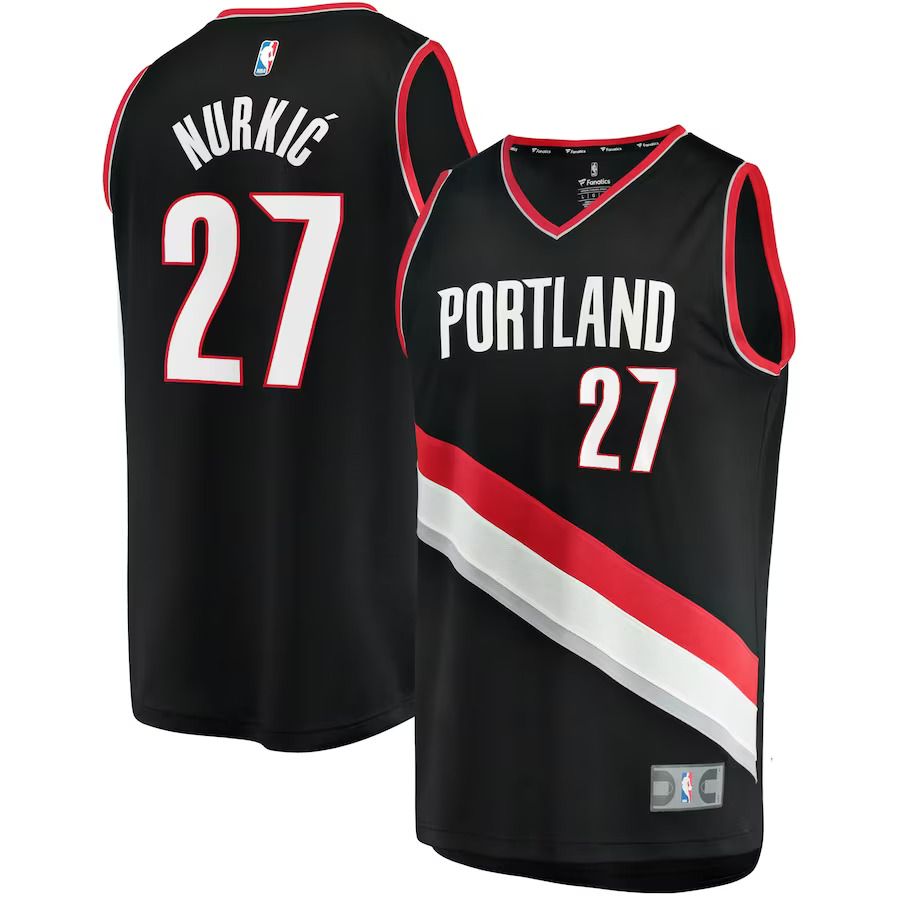 Men Portland Trail Blazers #27 Jusuf Nurkic Fanatics Branded Black 2022-23 Fast Break Replica Player NBA Jersey->portland trail blazers->NBA Jersey